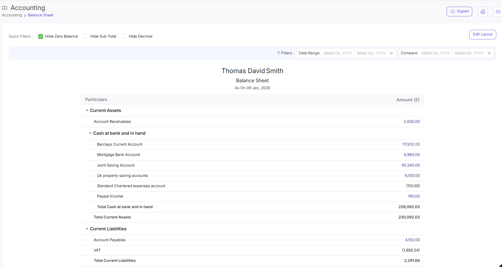 Balance Sheet Overview